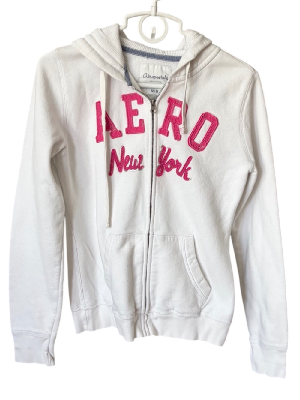 Y2K Aeropostale White Zip Hoodie